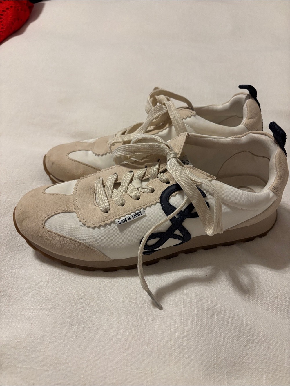 Sam & Libby Beige, White & Navy Women’s  Casual Sneakers